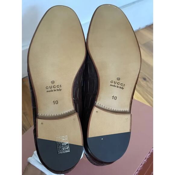 GUCCI Mens Genuine Crocodile Jordaan Horsebit Loafers Size 10 G, US 10.5 $4900* - Picture 5 of 6